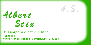 albert stix business card